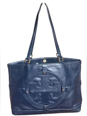 Tory Burch Holly EW Navy Blue Leather Tote w/Dust Bag- Excellent Condition- RARE